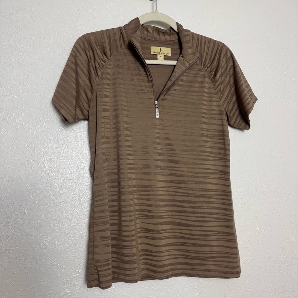 Sport Haley Gorgeous Golden Brown Golf Polo